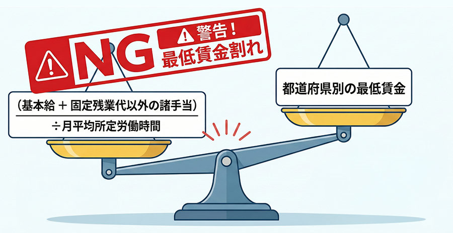 最低賃金割れの判定計算式